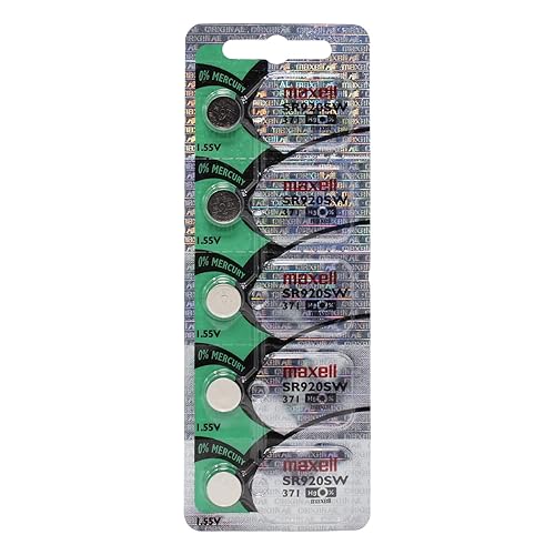 Maxell Sr920sw 371 Silver Oxide Cell Pack of 5 Made in Japan