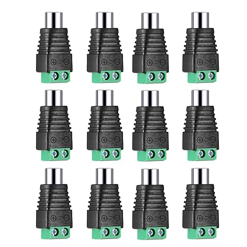 Iskueal RCA to AV Screw Terminal Connector, RCA Cable Audio Adapter,Phono Female Jack Solderless Converter Audio/Video Connector Speaker Wire to RCA