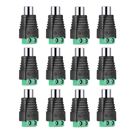 Iskueal RCA to AV Screw Terminal Connector, RCA Cable Audio Adapter,Phono Female Jack Solderless Converter Audio/Video Connector Speaker Wire to RCA