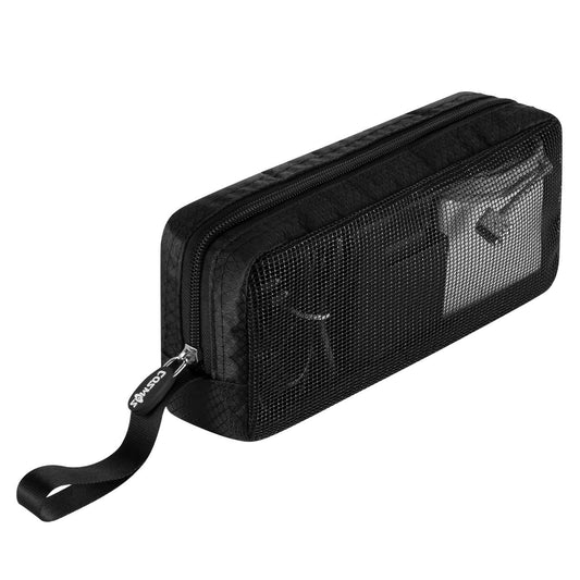 CM Travel Cable Organizer Case Portable Computer Accessories Zipper Mesh Pouch for Holding Laptop Mouse, Power Bank, USB, Adapter, Charger, Cellphone