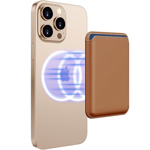 Homstect Compatible with MagSafe Wallet, Magnetic Phone Wallet 3 Cards Holder, 23 Magnets, Credit Card RFID Blocking, Slim Leather, Magnetic Wallets