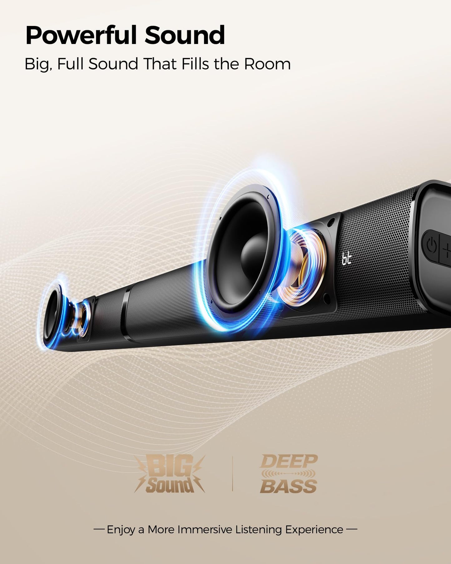 Soundbar with Subwoofer for TV, Home Theater Bluetooth 5.3 Speaker System with 2 Wireless Karaoke Mics, Surround Sound Audio with HDMI ARC, Optical
