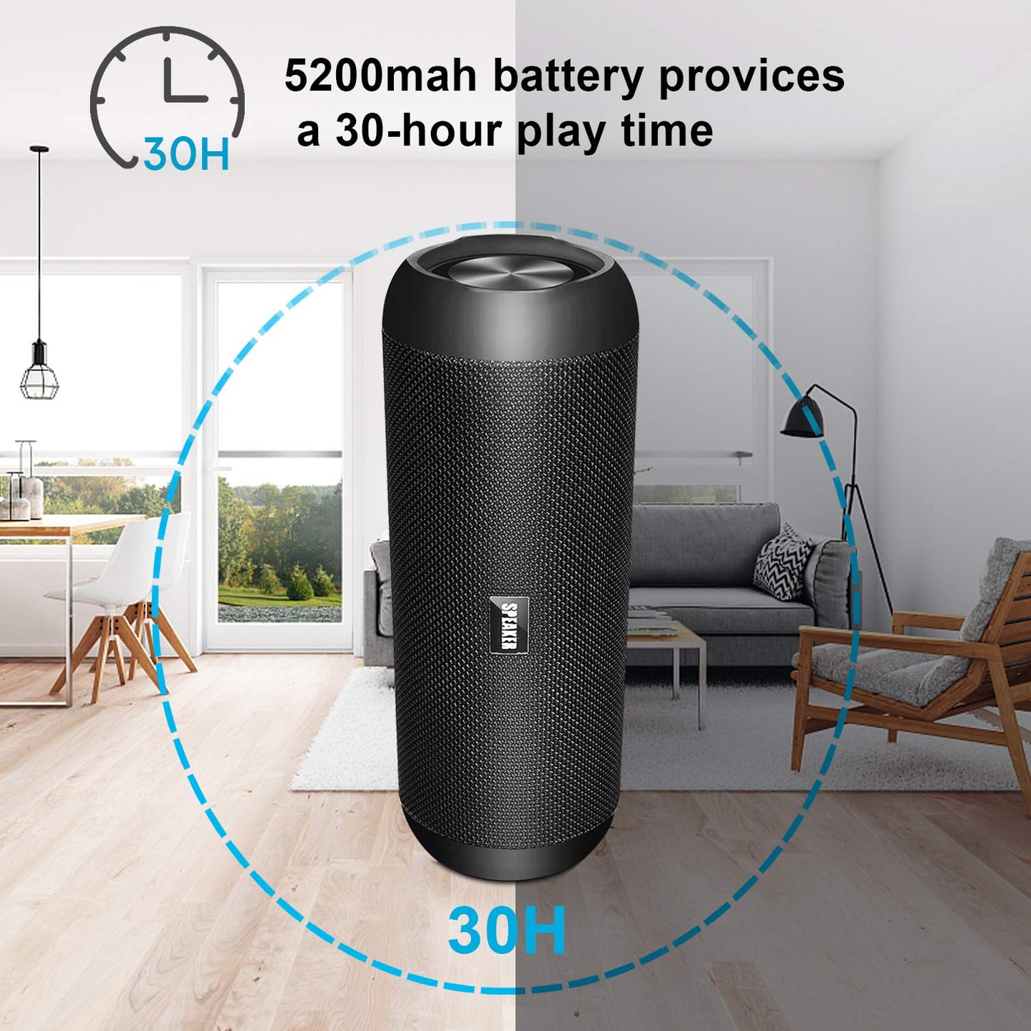 Bluetooth Speakers, 30W Portable Speaker Loud Stereo Sound, Rich Bass IP67 Waterproof, 30+ Hour Playtime, Built-in Mic, Wireless Speaker with TF, AUX