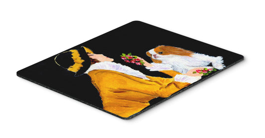Caroline's Treasures SS8540MP Lady with her Japanese Chin Mouse Pad, Hot Pad or Trivet for Home Office Gaming Working Computers Laptop Mouse