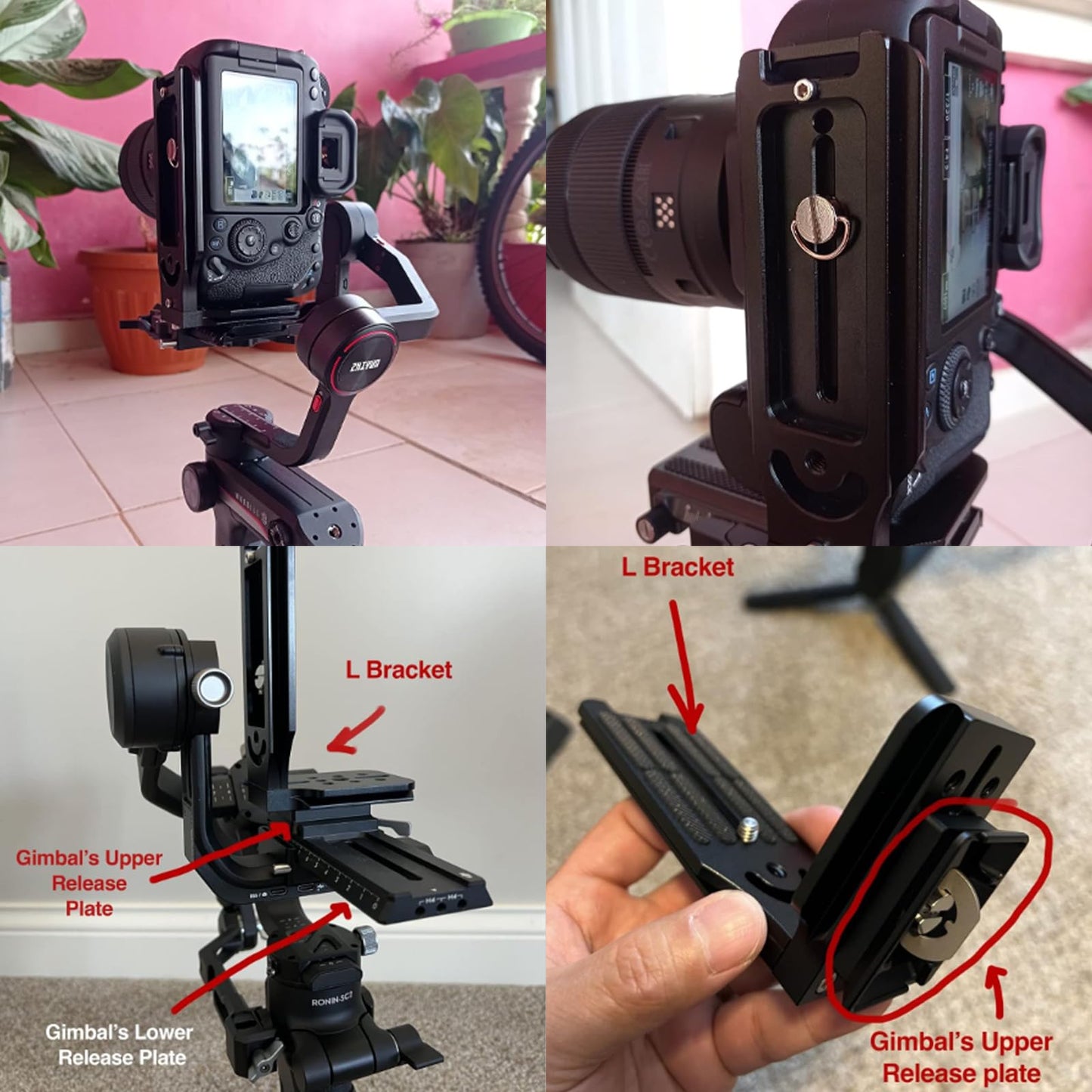 (Real Single one Piece) L Bracket Camera for DSLR Vertical Horizontal Switching Tripod Quick Release Plate Compatible with Canon Nikon Sony DJI Osmo