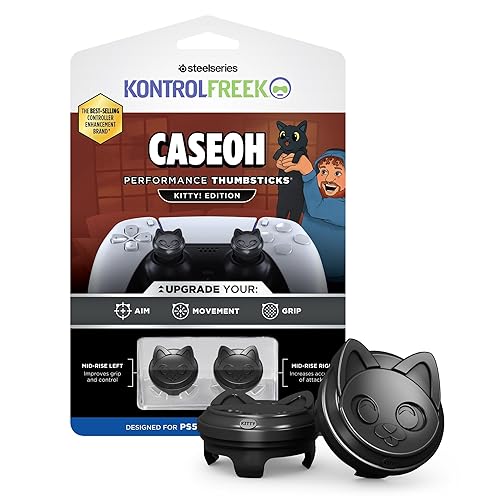 KontrolFreek CaseOh Performance Thumbsticks® - Kitty! Edition | PlayStation 4 (PS4), PlayStation 5 (PS5), | Black
