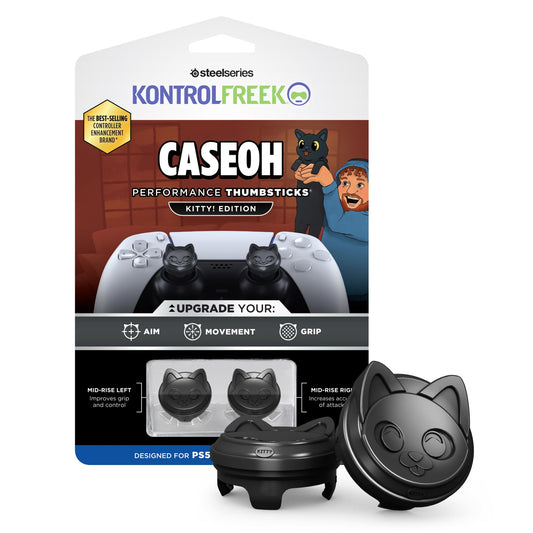 KontrolFreek CaseOh Performance Thumbsticks® - Kitty! Edition | PlayStation 4 (PS4), PlayStation 5 (PS5), | Black