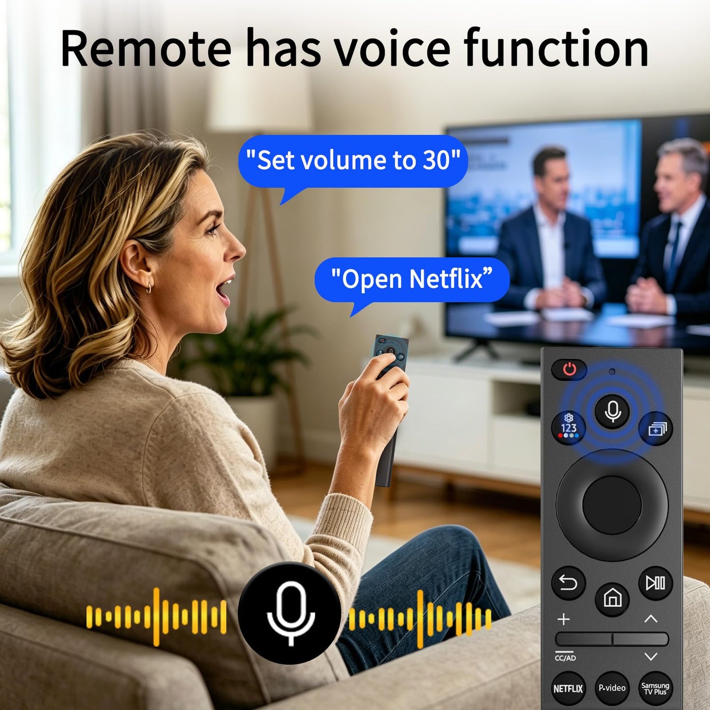 BN59-01357A BN59-01357F Solar Frame TV Remote Control Replacement for Samsung 2019-2026 Neo QLED Smart 4K Ultra HD TV with Voice & Rechargeable Solar
