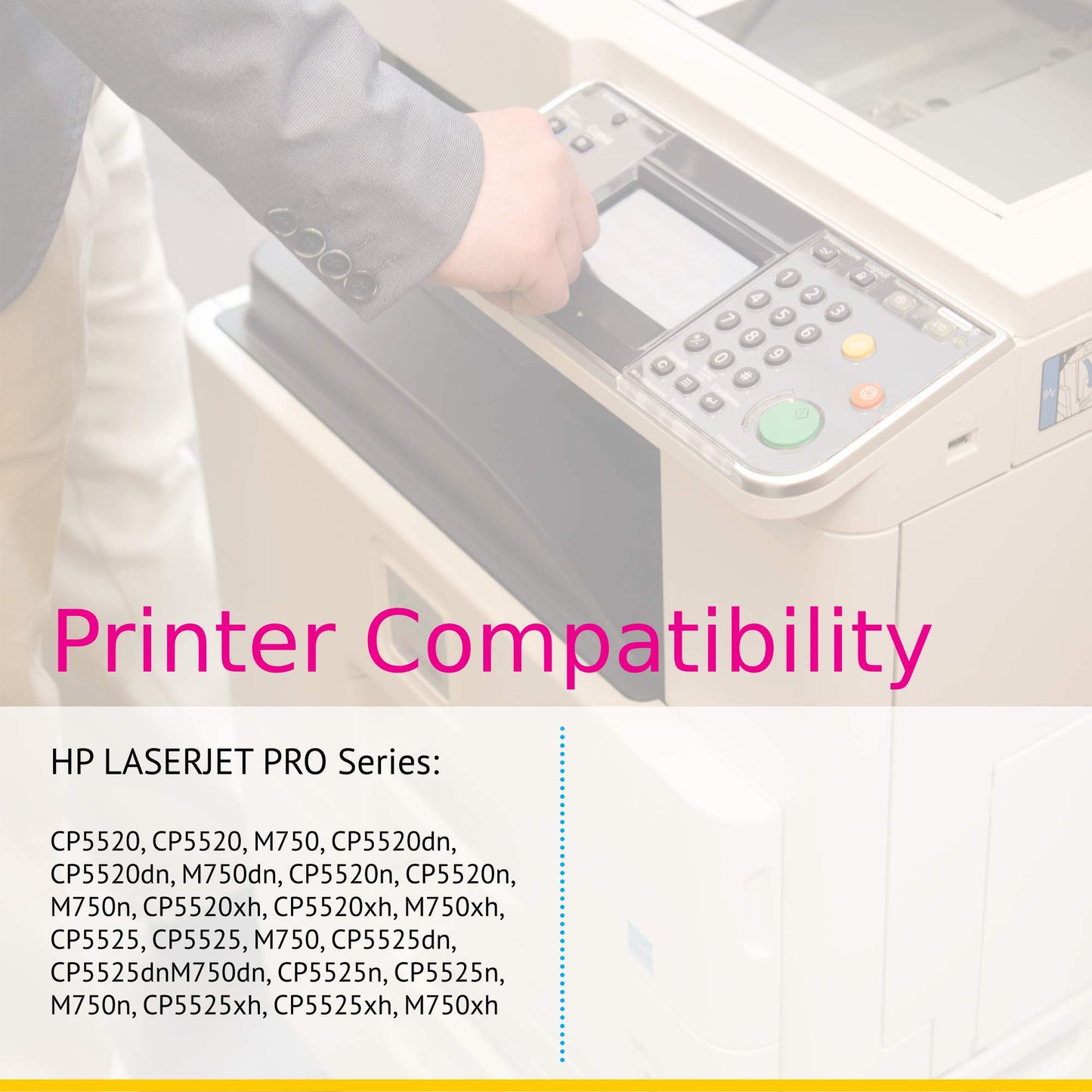 CS Replacement Toner Cartridge Compatible with HP 650A CE272A Yellow Color M750 CP5520xh CP5525 CP5525dn Enterprise CP5520xh M750xh CP5525 M750n