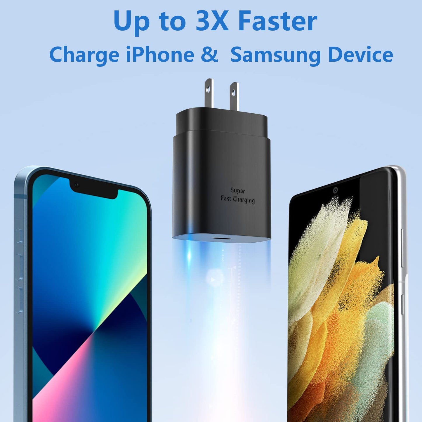 USB C Charger Block, 25W Super Fast Charging Block PD 3.0 USB C Wall Charger Power Adapter for Samsung Galaxy S26 S26+ S25 S26 Ultra S24 S23fe Z Fold