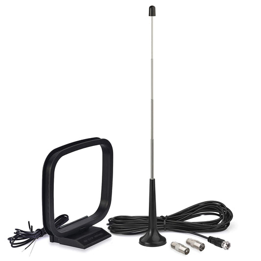 Bingfu Magnetic Base Telescopic FM Antenna and AM Loop Antenna for Pioneer Onkyo Yamaha Marantz Indoor Digital HD Radio FM Bluetooth Home Stereo