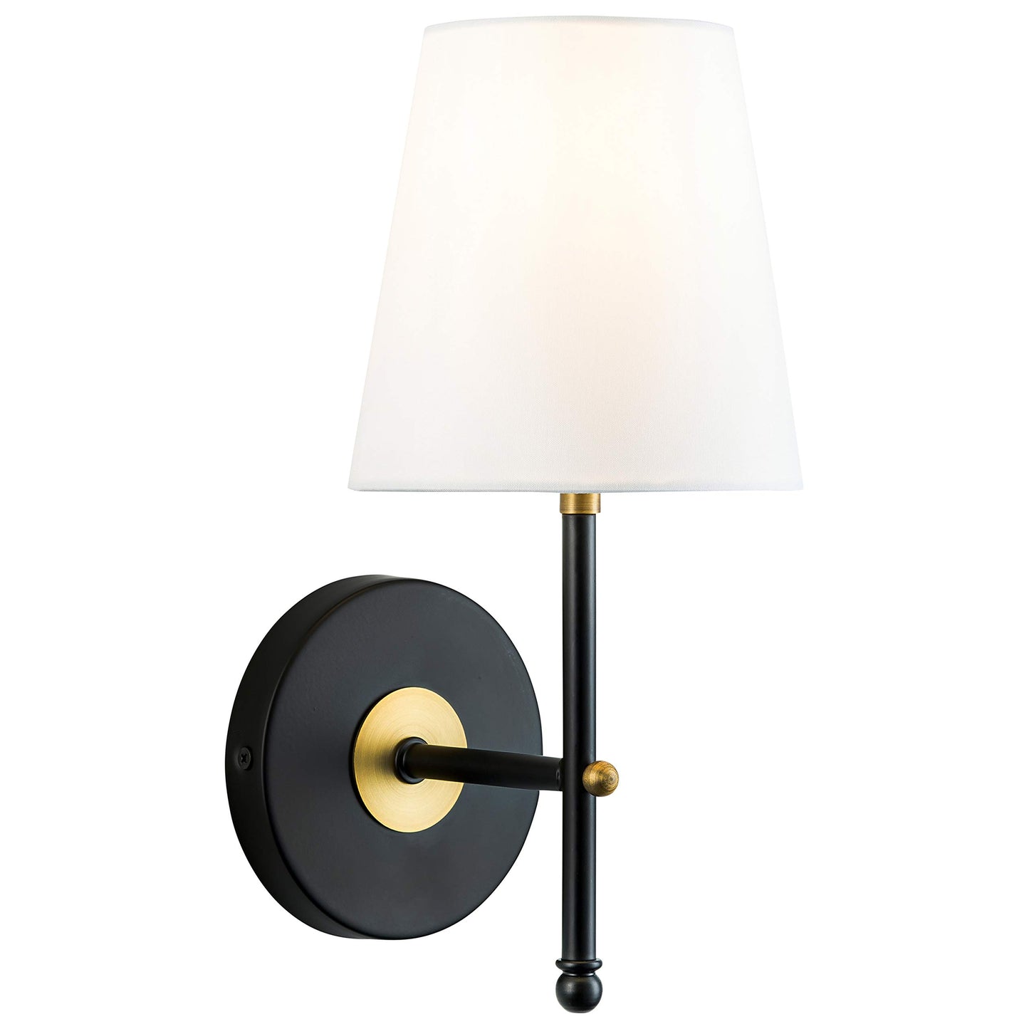 Tamb Wall Sconce with Fabric Shade | Antique Brass Hallway Light Fixture LL-SC201-AB