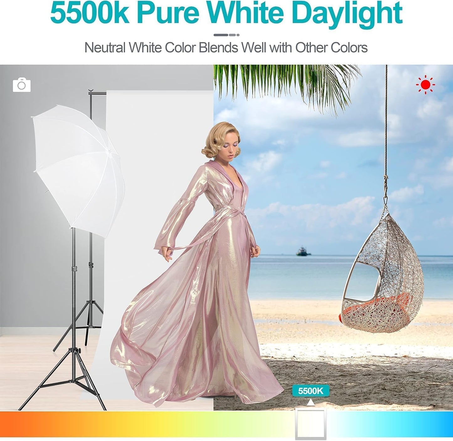 EMART 45W 5500K Fluorescent Full Spectrum Light Bulb for Photography 2Pack