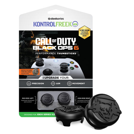 KontrolFreek Call of Duty: Black Ops 6 Performance Thumbsticks for Xbox One and Xbox Series X | 1 High-Rise, 1 Mid-Rise | Black