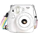 CAMSIR Crystal Camera Case With Adjustable Rainbow Shoulder Strap for Fujifilm Instax Mini 8 / 8+ / 9 Instant Camera - Transparent