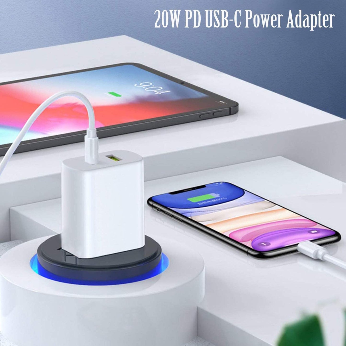 2 Pack USB C Charger Block, Dual Port Type C Wall Charger Fast Charging 20W Power Adapter Cube for iPhone 14/14 Pro/14 Pro Max/14 Plus/13/12/11