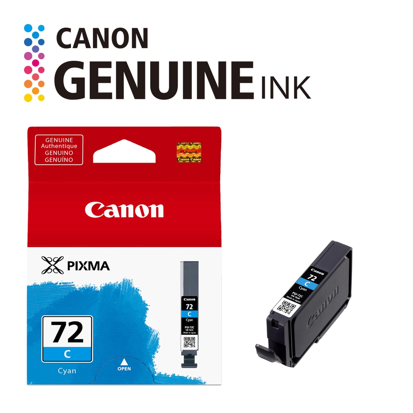 Canon PGI-72 Genuine Cyan Ink Tank, Compatible with PIXMA PRO-10 Printers