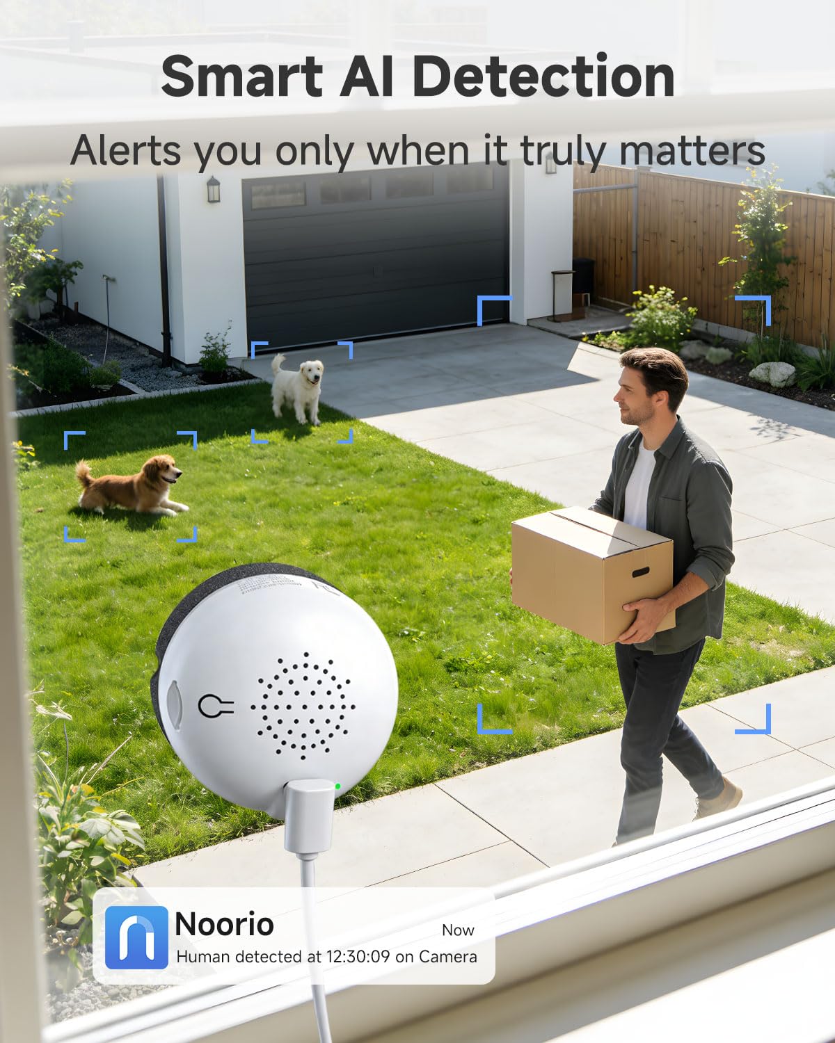 Noorio 2K 4MP Window Camera, 2.4GHz & 5GHz WiFi Indoor Cameras for Home Security with AI Person & Motion Detection, Blacklight Full Color Night