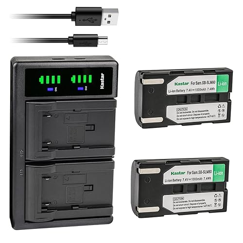 Kastar 2-Pack SB-LSM80 Battery and LTD2 USB Charger Replacement for Samsung SC-D263 SC-D351 SC-D352 SC-D353 SC-D354 SC-D355 SC-D357 SC-D362 SC-D363