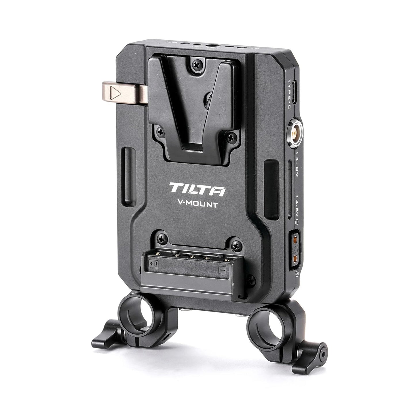 Tilta Mini PD V Mount Battery Plate - Black | Include P-Tap, USB-C and 2-Pin Lemo Connections | Security Straps | Compatible with Dual 15mm LWS Rods |