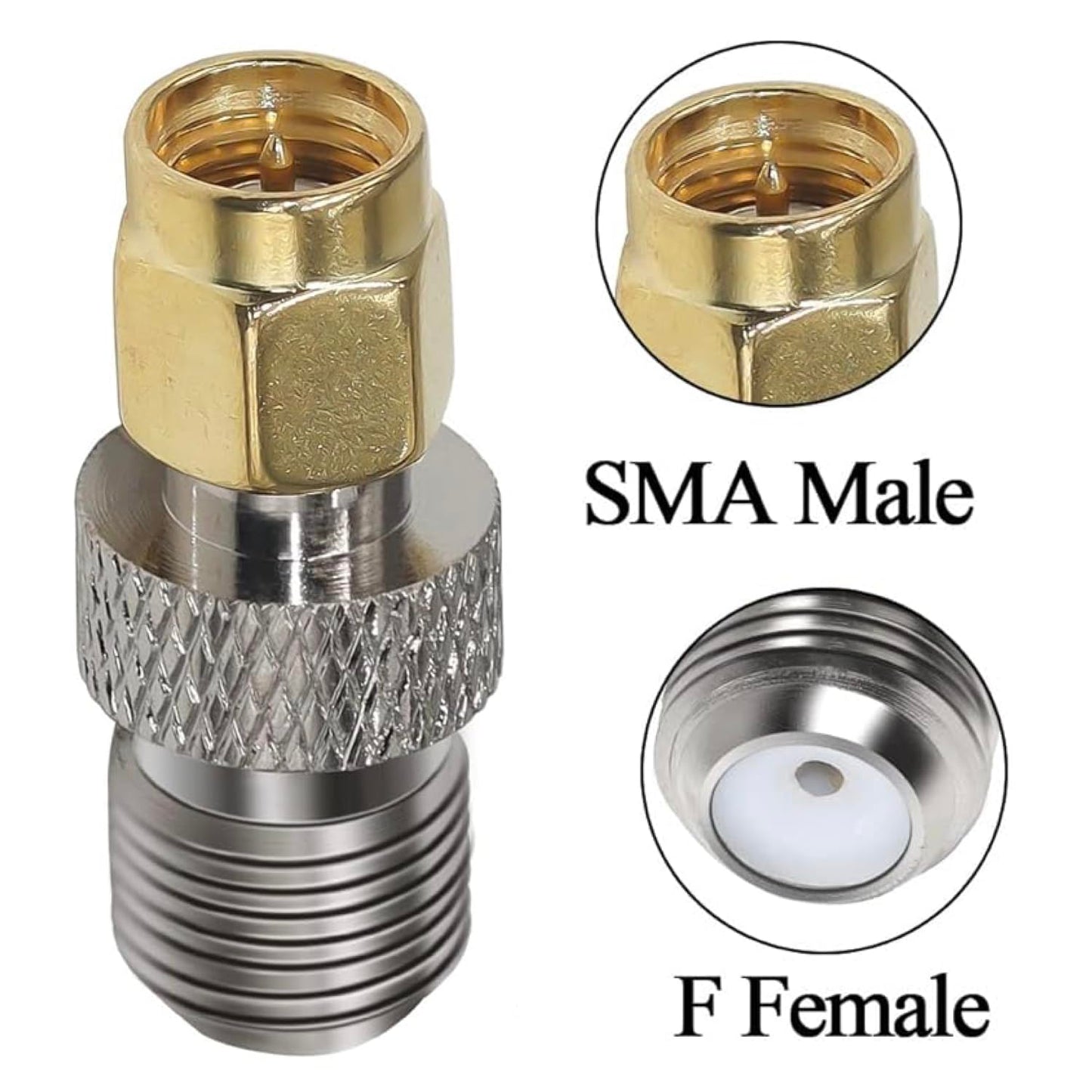 CESS SMA to F-Type Adapter Connector - SMA Male to F Female, 4 Pack