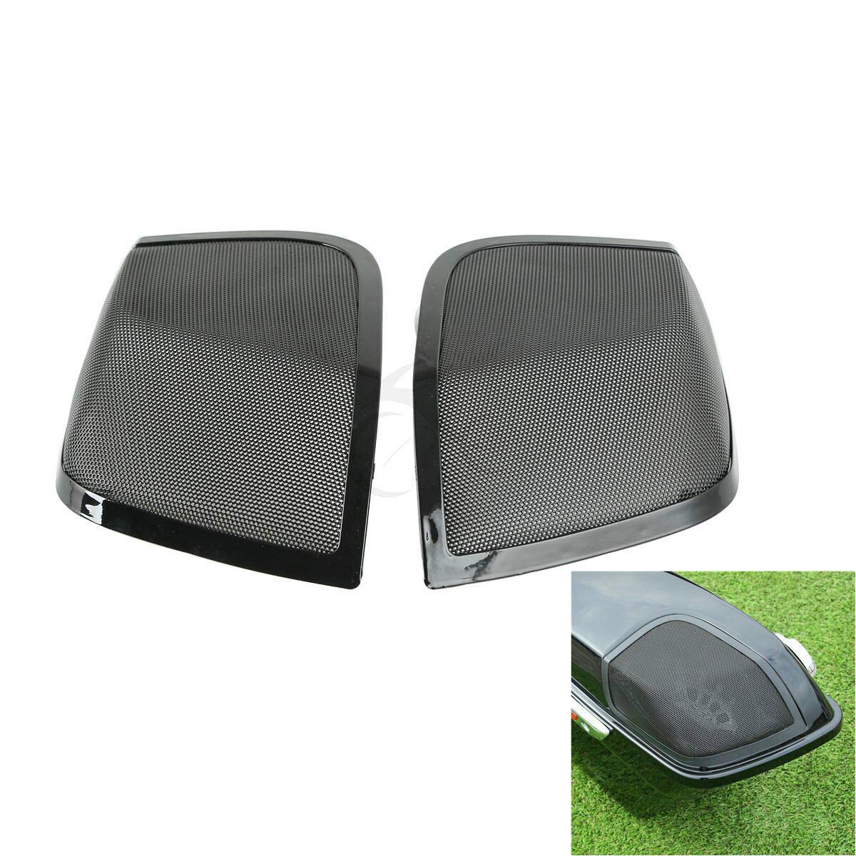 SLMOTO 5x7" Saddlebag Lid Speaker Grill Fit for Harley 2014-2024 Davidson Touring FLT, FLHT, FLHTCU, FLHRC, Road King, Road Glide, Street Glide
