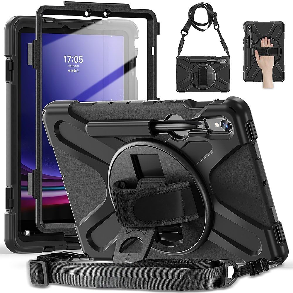 Sahara for Samsung Galaxy Tab S10 Lite (2025) / S10 FE / S9 / S9 FE Case - Heavy-Duty Protective Cover with Kickstand, Rotating Hand Strap & Shoulder