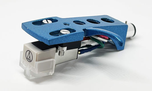 Cartridge, conical Stylus, needle with mounting bolts and Sky Blue Headshell for Sansui SR222, P50, FRD3, FR5080S, SR212, FRD35, FRQ5, SR525, FRD25