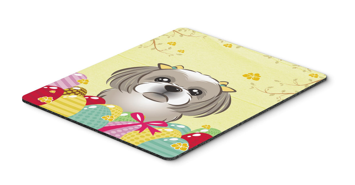 Caroline's Treasures BB1932MP Gray Silver Shih Tzu Easter Egg Hunt Mouse Pad, Hot Pad or Trivet for Home Office Gaming Working Computers Laptop Mouse