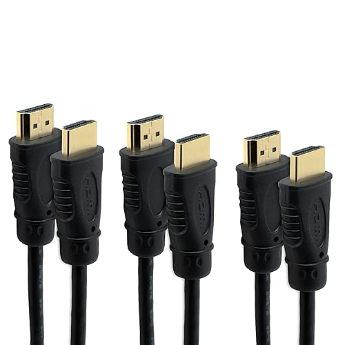 J-Tech Digital 8K HDMI 2.1 Cable 1Ft. (3 Pack) | Ultra High Speed 48Gbps HDMI Cord, 4K@120Hz, 8K@60Hz, ARC & eARC, Compatible with PS5, Xbox, Apple