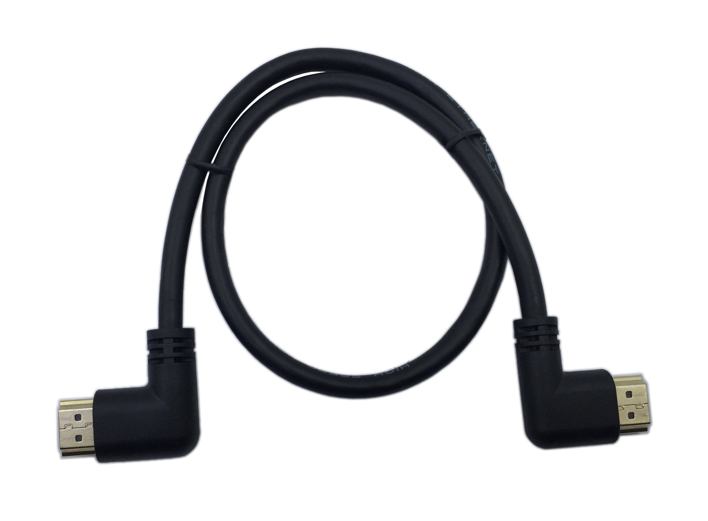 CERRXIAN 0.5m High Speed HDMI 2.0 HDMI Left Angle Male to HDMI Right Angle Male Short Cable Ultra HD 4k x 2k HDMI Cable Supports Ethernet, 3D, 4K