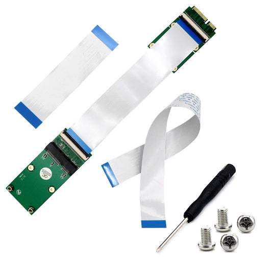 SUPERPLUS Mini PCI-E Express mSATA Extension Cable for Wireless Card & Half/Full-size MiniCard Adapter