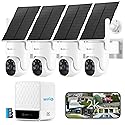 yeewise Solar Security Cameras Wireless Outdoor, 4 Cam-Kit, No Subscription, 4MP Home Security Cameras System with 360° Pan & Tilt, Color Night