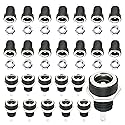 CenryKay 25PCS 5.5mmx2.1mm 2 Pins DC Power Jack Female Panel Mount Connector with Hex Washer