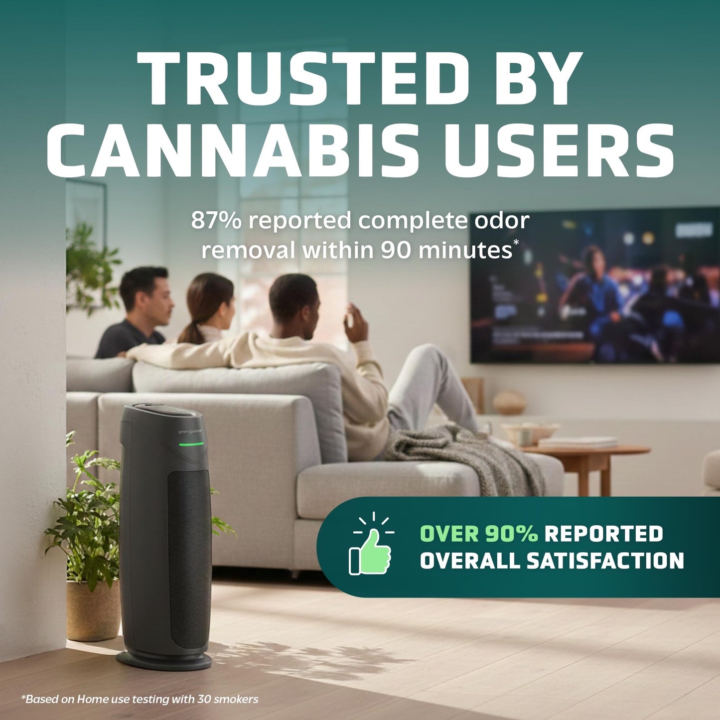 GermGuardian Air Purifier and Cannabis Filter Bundle, Large Rooms Up To 743 Sq. Ft. with Cannabis Smoke and HEPA PURE Filter, Air Quality Monitor