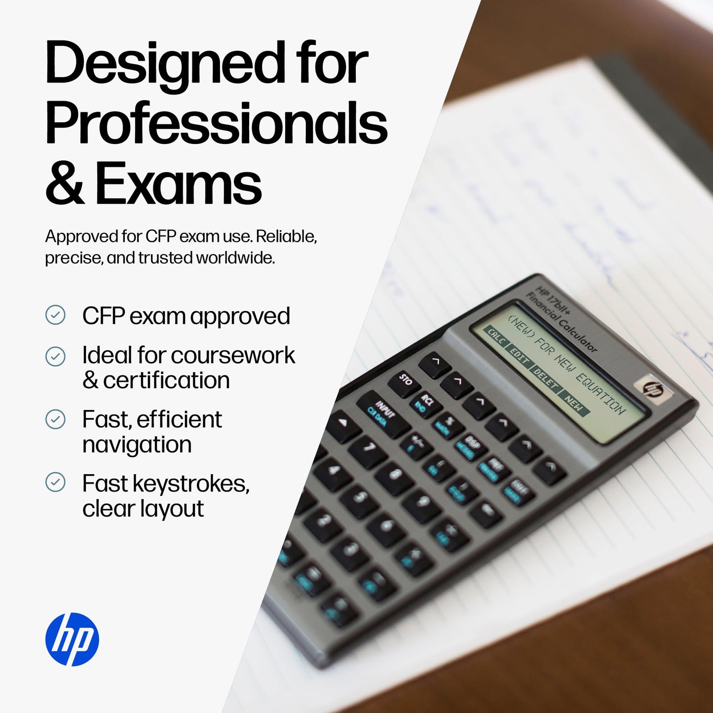 HP 17bII+ Financial Calculator - 250+ Professional Functions for Business, Finance & Accounting - RPN, Algebraic Entry, College Math Solver, 2-Line