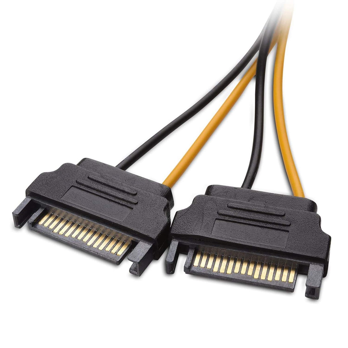 Atneway 6 Pin PCIe to Dual SATA 15 Pin Male Power Cable, 2X 15-Pin SATA Male to 6 Pin PCI-Express Female Video Card Power Adapter Cable (20CM/8inch)
