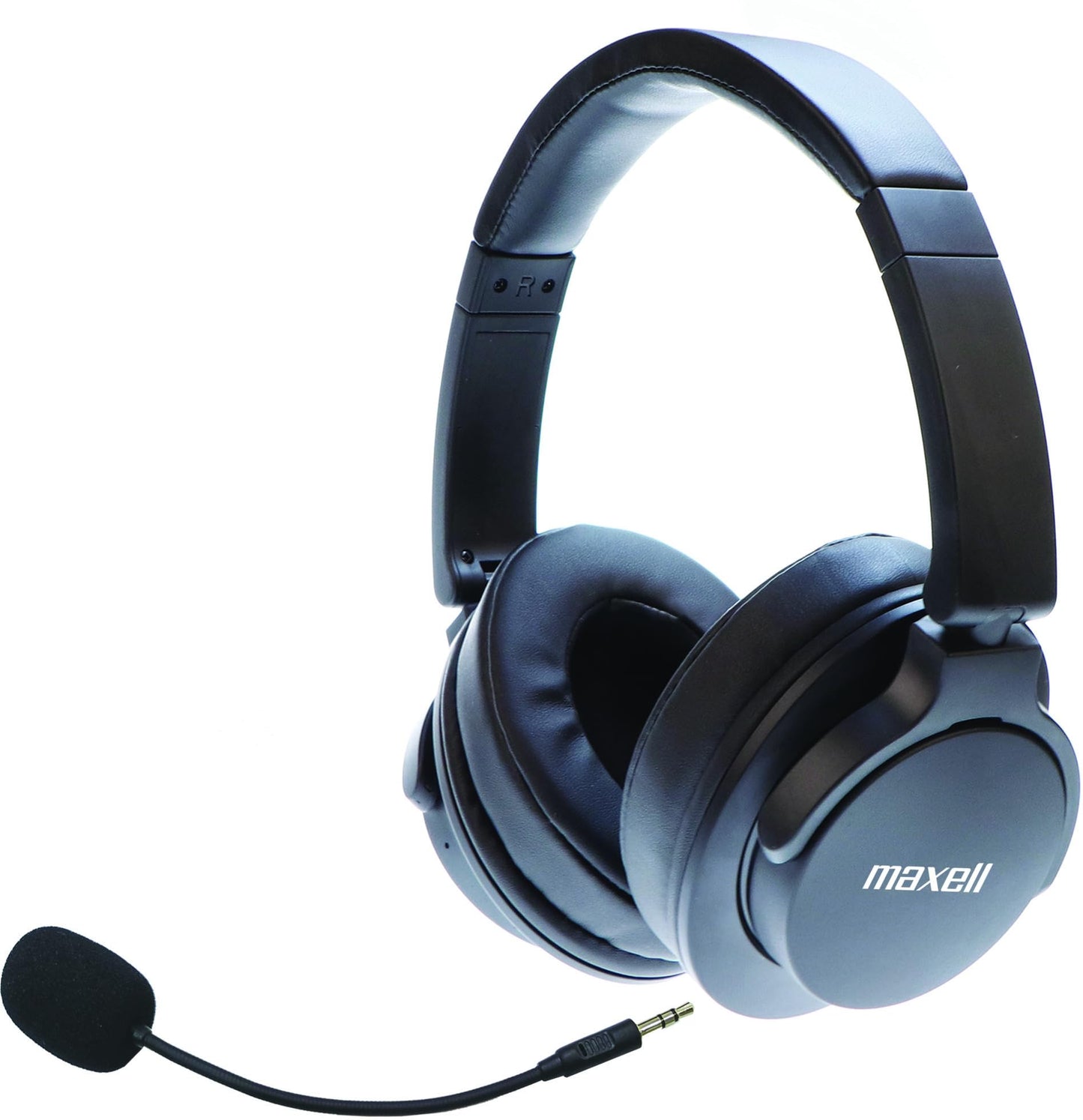Maxell Active Noise Cancellation Headphone Detachable Boom Mic & Built-in Mic - Immersive Sound with Bluetooth ANC Headphones, 20dB Noise Reduction…