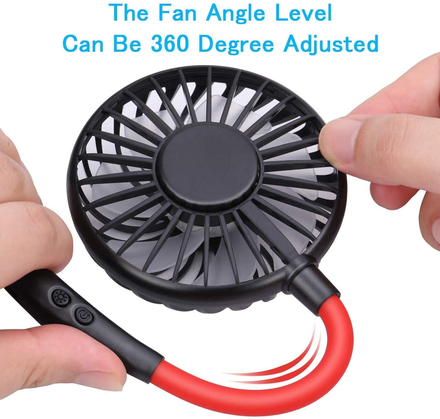 Personal Sport Neck Fan Portable, XUNMEJ Hand Free Mini USB Rechargeable Neckband Fans with 6-13 Hrs Runtime 2000mAh 3 Speed 360 Degrees Free Rotation