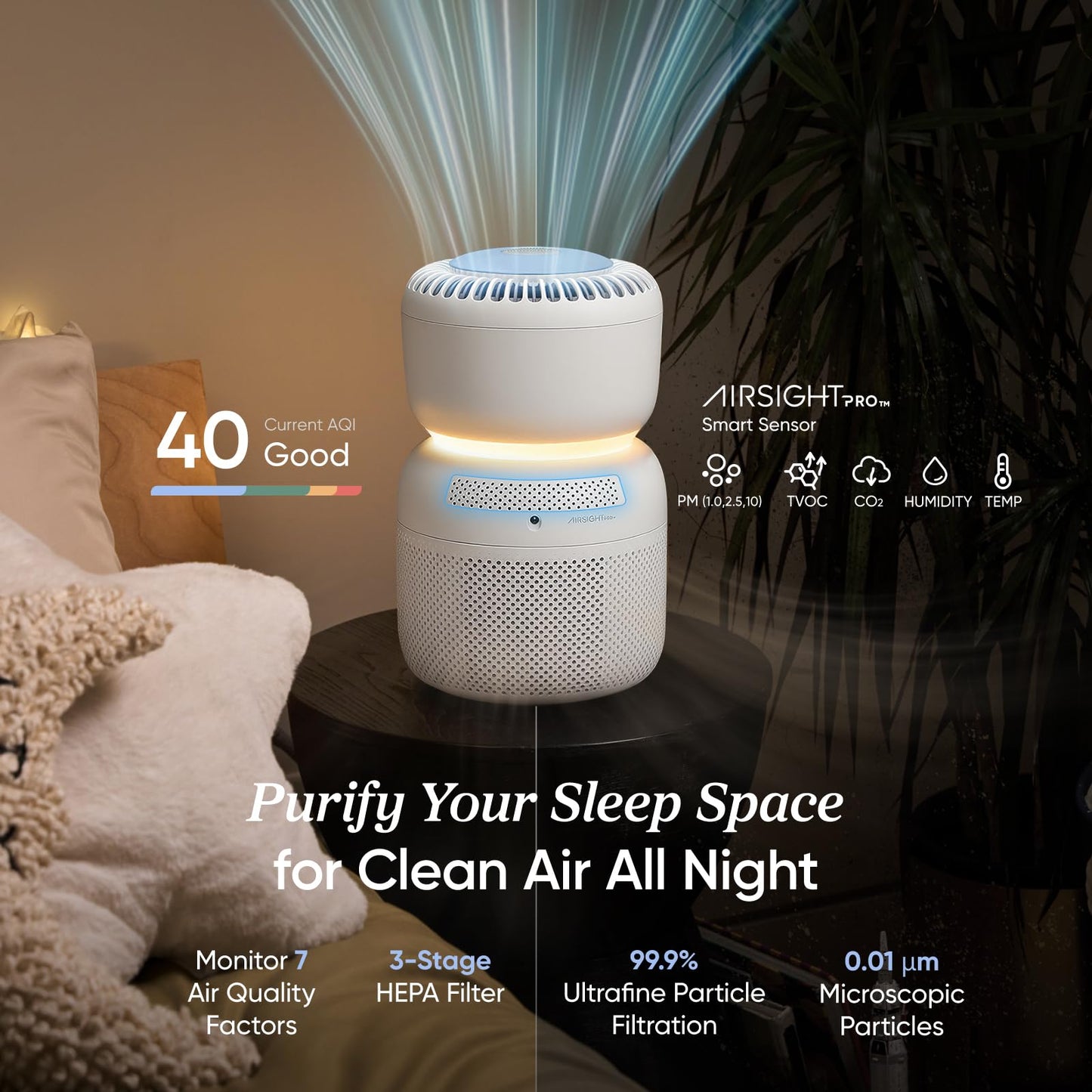 LEVOIT Smart Air Purifier for Home Bedroom, Quiet for a Nursery, Sprout