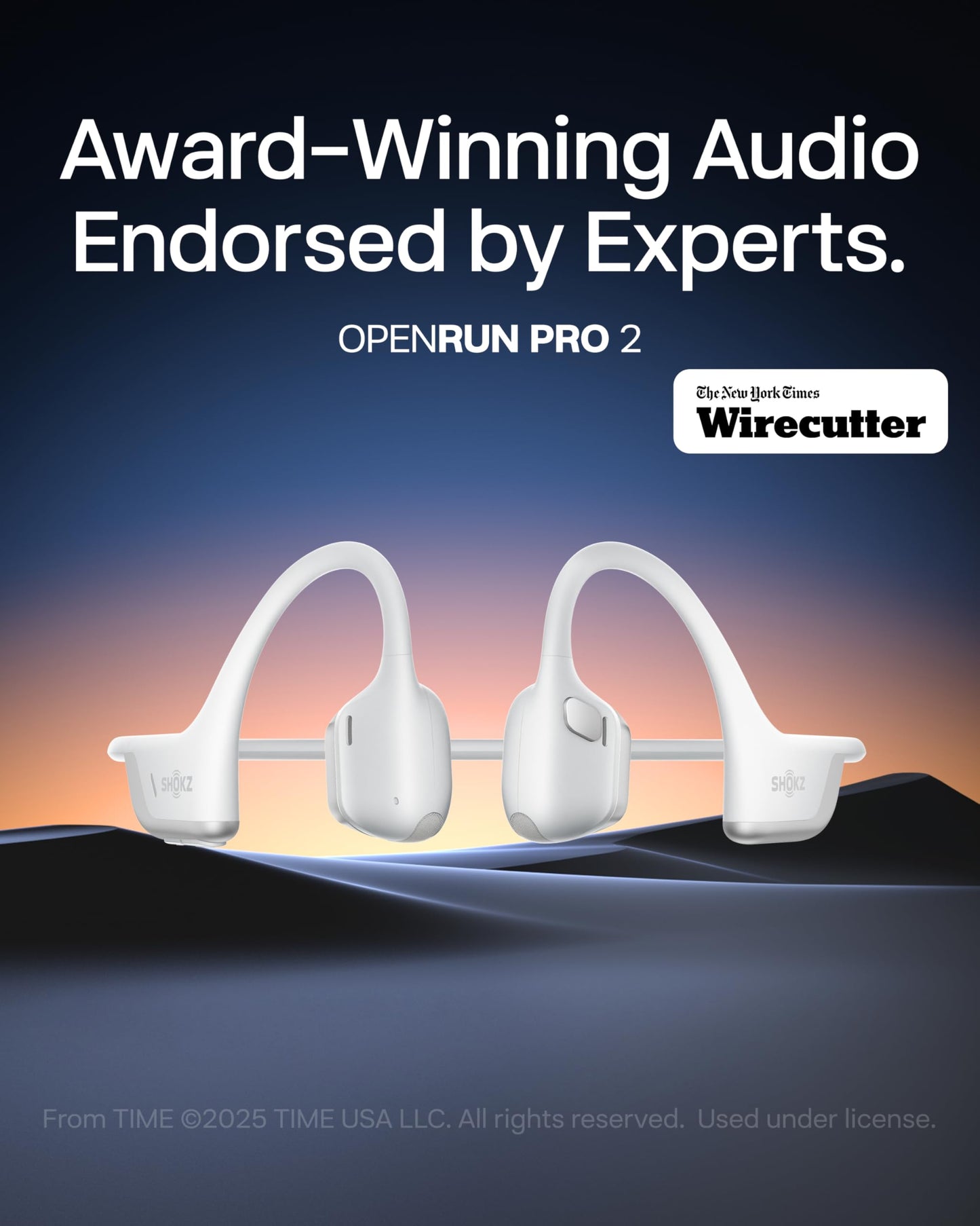 SHOKZ OpenRun Pro 2 Bone Conduction Bluetooth Sport Headphones, Silver