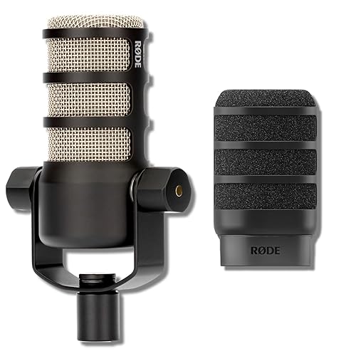 RODE PodMic + WS14 Pop?Filter Bundle - Professional Podcasting, Streaming & Voice-Over Dynamic Microphone (Black)