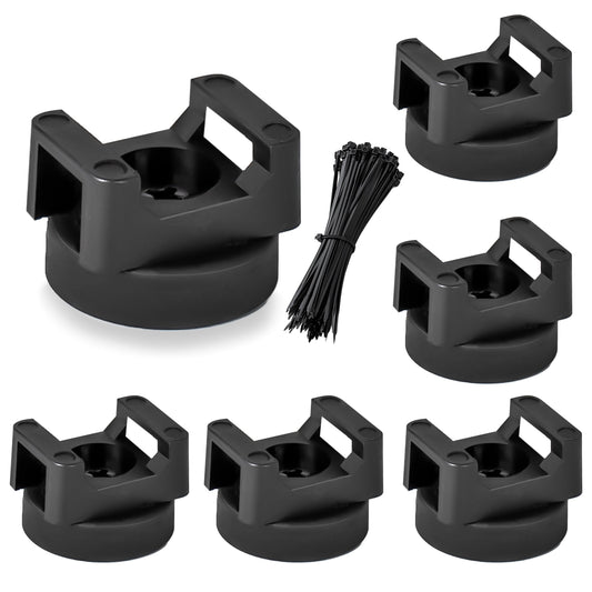 VELATYVIO Magnetic zip tie mount 6 Pcs Magnet bases and 100 Pcs Zip ties Multipurpose cable holder magnetic wire holder for Cable Managemen