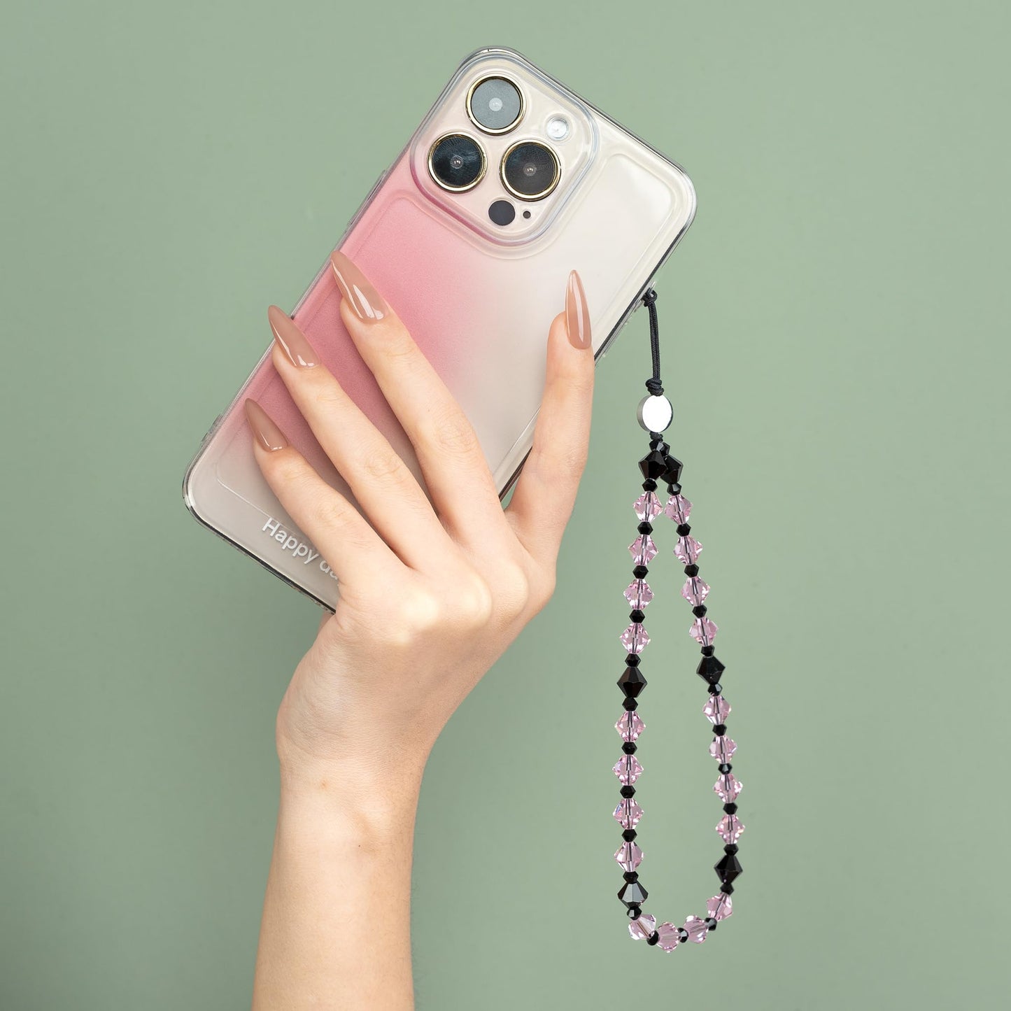 SENLLY Wristlet Phone Lanyard Charm, Selected K9 Crystal Wrist Strap, Use Stainless Steel Hardware, Jewel Gift for Women