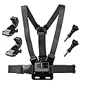 Haoyou Chest Mount Harness for GoPro Hero 12/11 /10/9 /8/7 / 6/5 /4/3+ /3 Hero Session Cameras Adjustable Chest Strap Includes J-Hook Thumb Screw