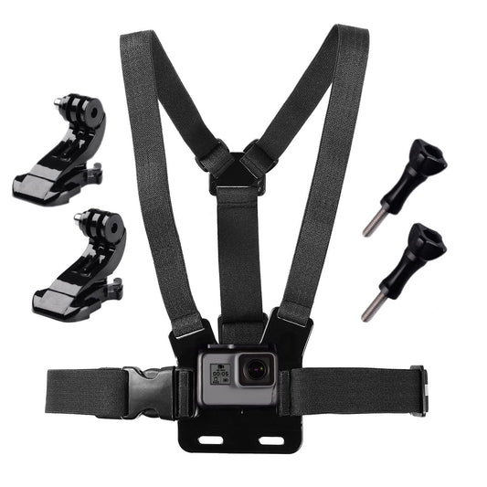 Haoyou Chest Mount Harness for GoPro Hero 12/11 /10/9 /8/7 / 6/5 /4/3+ /3 Hero Session Cameras Adjustable Chest Strap Includes J-Hook Thumb Screw