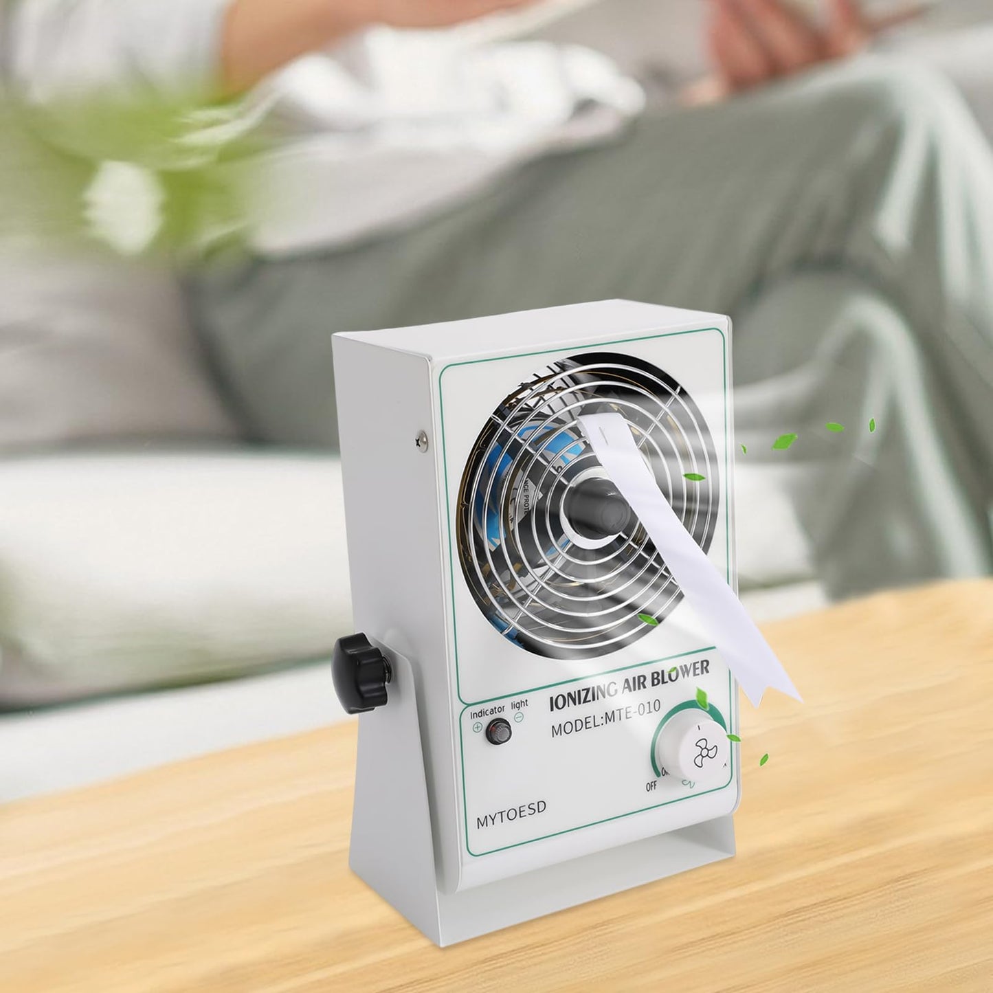 Pyroarle 110V Ionizing Air Blower, ESD Ionizer Fan Desktop Static Eliminator Electrostatic Discharge Fan for Households, Production Lines
