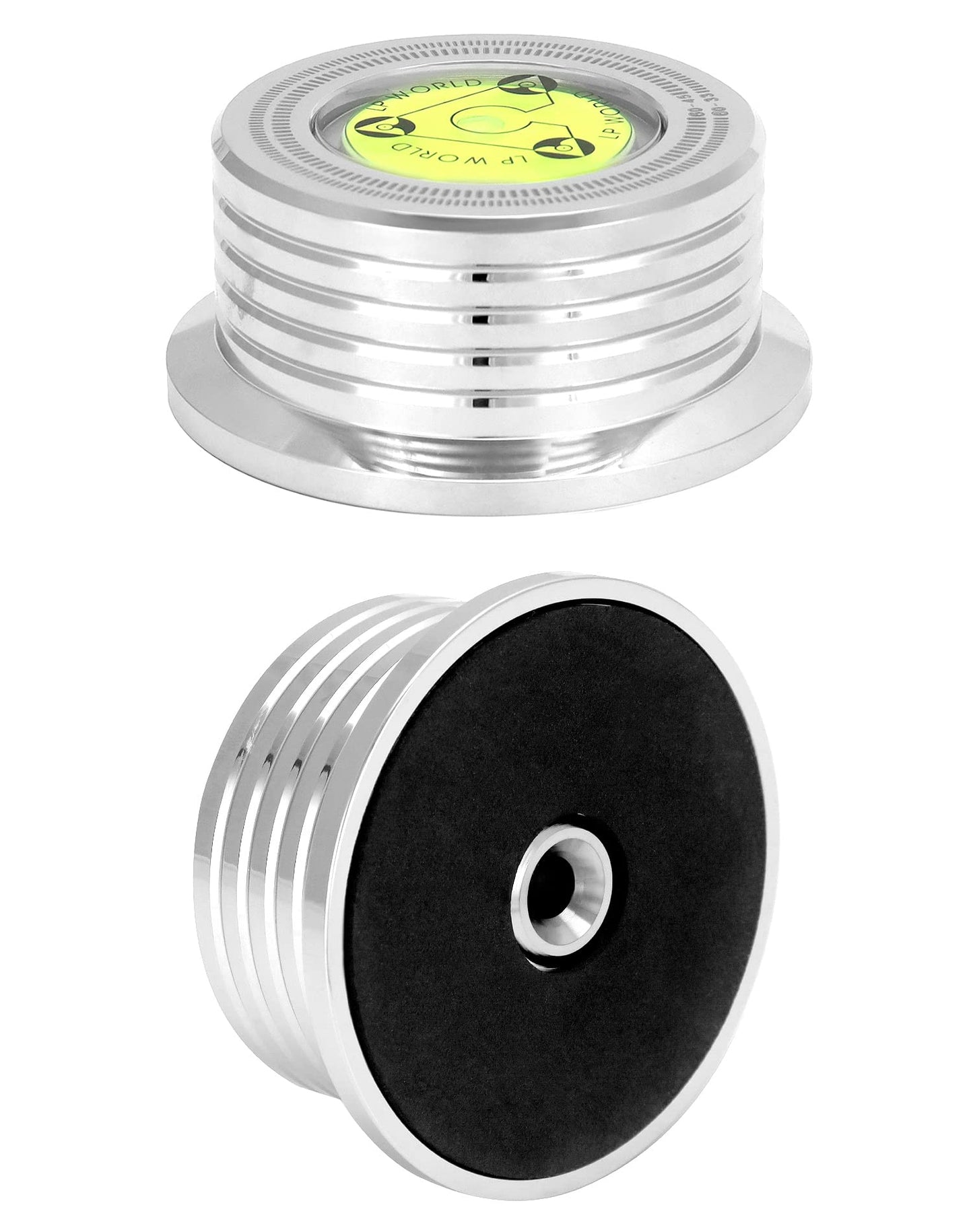 QWORK Record Weight Phono Disc Stabilizer, 60HZ Record Weight Stabilizer, with Bubble Leveling (60Hz, Silver)