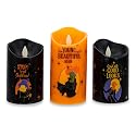 Disney Hocus Pocus Set of 3 LED Flickering Flameless Candles With Automatic Timers | Officially Licensed Collectible