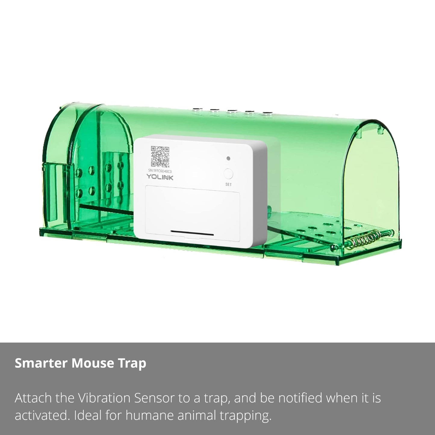YoLink LoRa Smart Vibration Sensor; Smart Shock, Glass Break, Tamper, Movement Detector, Generator Running, Email/SMS/Push Alerts, 1/4 Mile Open Air